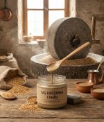 Kahvaltıda doğal taş değirmen tahin sunumu