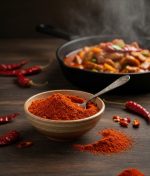 Yemeğe eklenen taze çekilmiş Acı Toz Biber